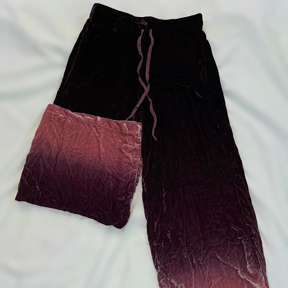 Velvet wide leg pants